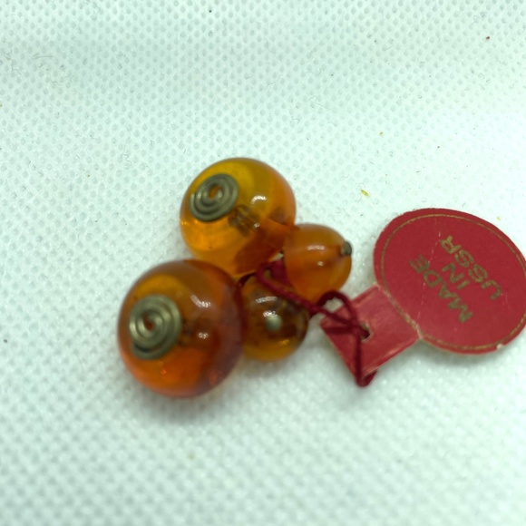 NWT Genuine Vintage Baltic Amber Cufflinks 1960s - Picture 3 of 10